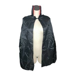 Halloween Vampire Cape Costume Accessory High Neck Black Red 37" L x 26" W